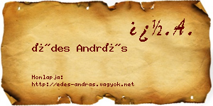 Édes András névjegykártya
